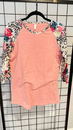 Cheetah Floral Coral Top