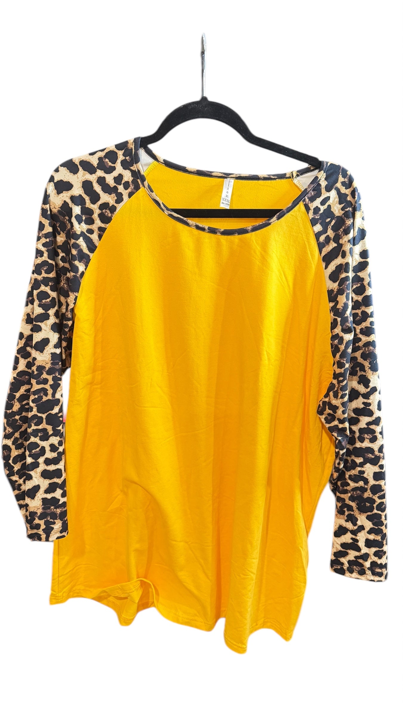 Cheetah Print Yellow Raglan