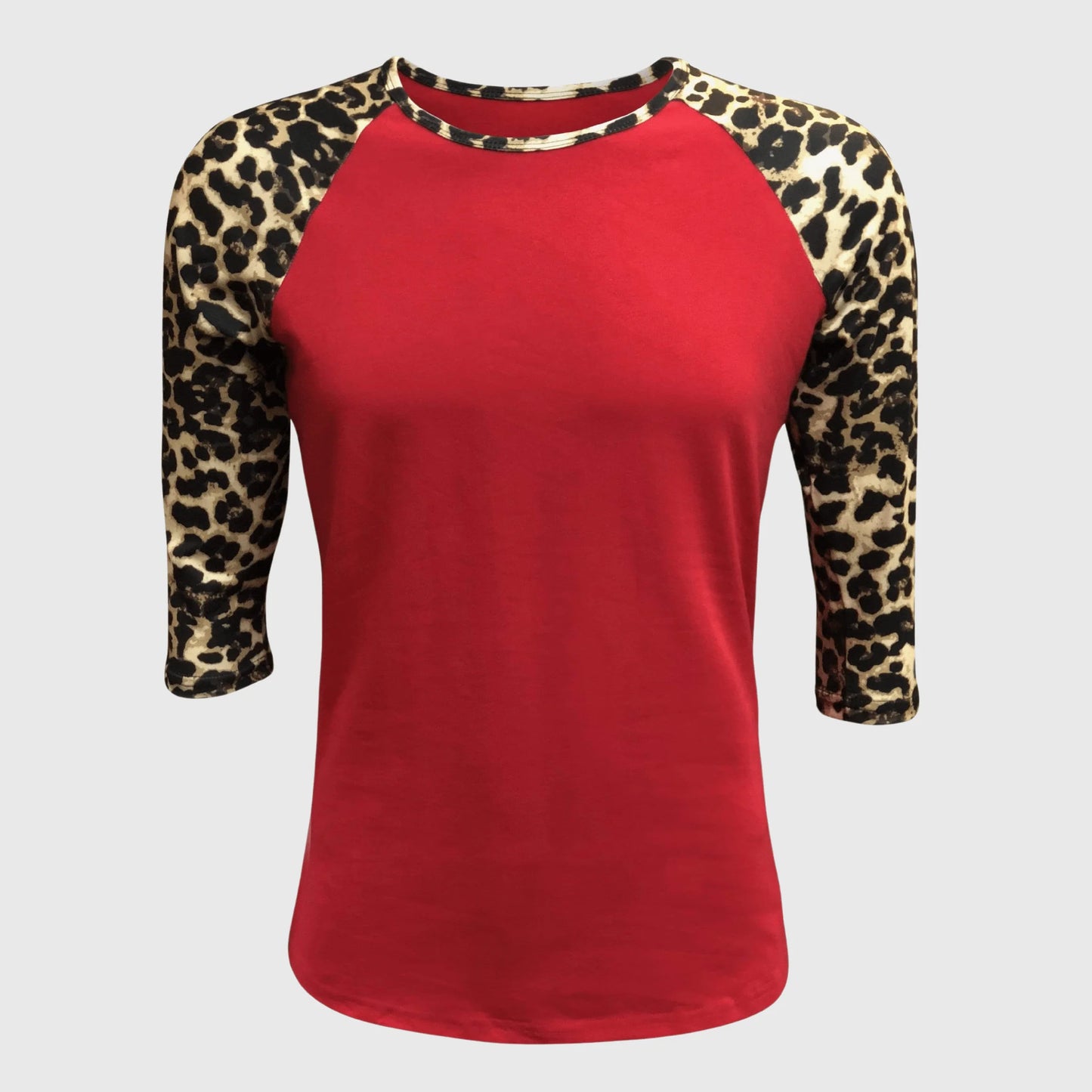 Cheetah Print Red Raglan Top